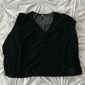 Long Sleeve Velvet Blouse